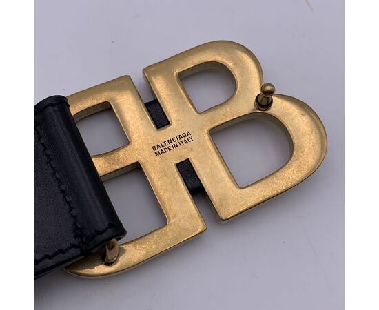 GUCCI X BALENCIAGA Cintura in Pelle Col. Nero BB Belt