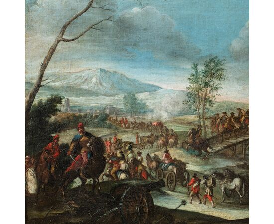 Christian Reder (Lipsia 1656 - Roma 1729) - La partenza dei soldati dal forte.