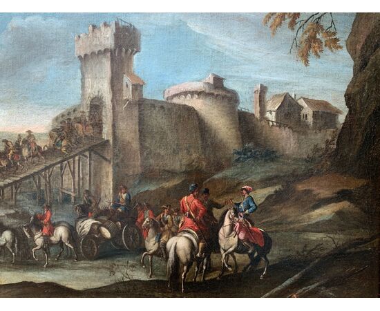 Christian Reder (Lipsia 1656 - Roma 1729) - La partenza dei soldati dal forte.