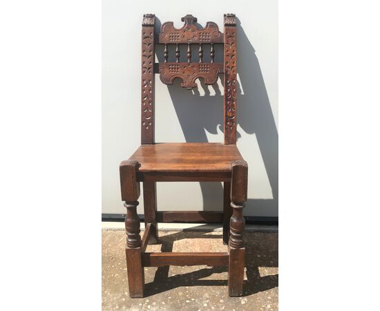 Walnut chair.Spain.     