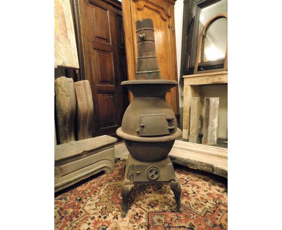 dars386 - cast iron stove, 19th century, size cm 45 xh 123     