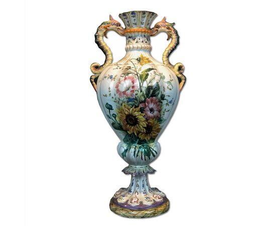 Importante vaso antico firmato Antonio Zen ceramica Bassano