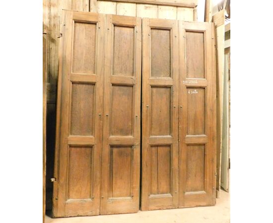 ptn242 - 4-leaf walnut door, double opening, cm l 192 xh 234     