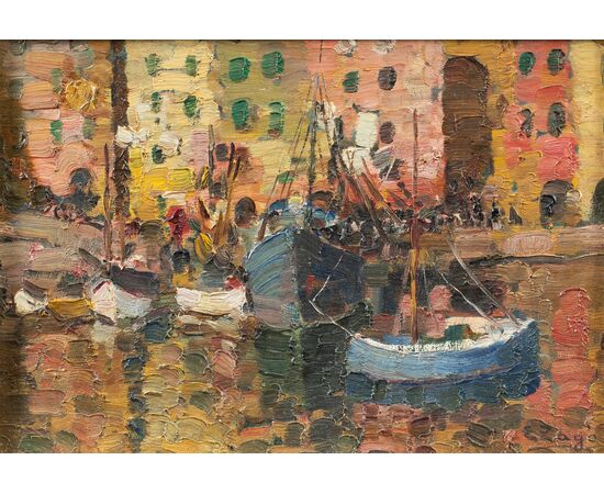 Erma Zago (Bovolone 1880 - Milano 1942) - Il porto di Genova.
