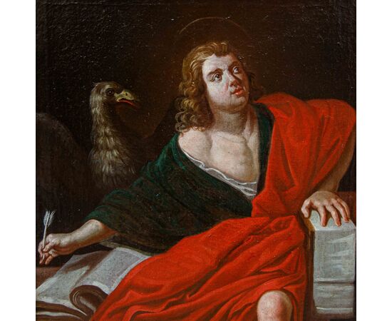 XVII secolo,  San Giovanni Evangelista con l’aquila 
