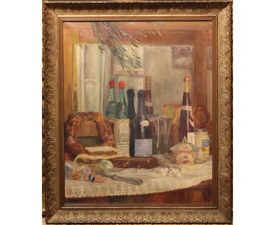 "Composizione  pasquale" olio su tela. Anonimo pittore della prima metà del XX secolo