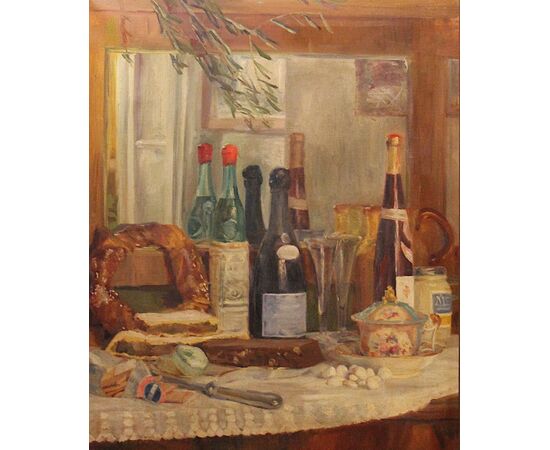 "Composizione  pasquale" olio su tela. Anonimo pittore della prima metà del XX secolo