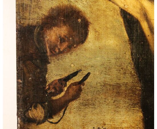  Il martirio di San Bartolomeo scuola Italiana, XVII secolo da un modello di Jusepe de Ribera. olio su tavola