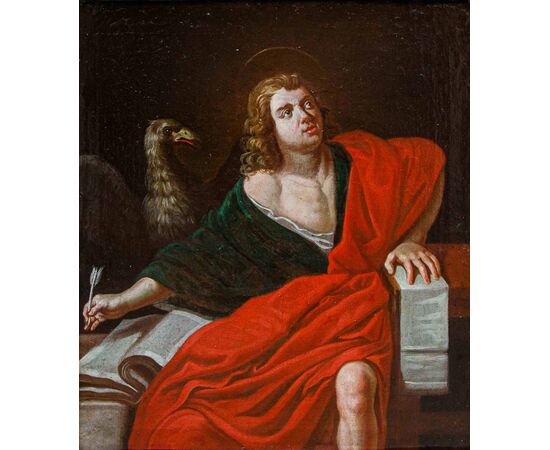 XVII secolo,  San Giovanni Evangelista con l’aquila 