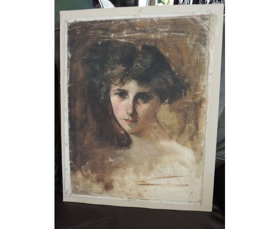 ritratto olio su tela, figura femminile