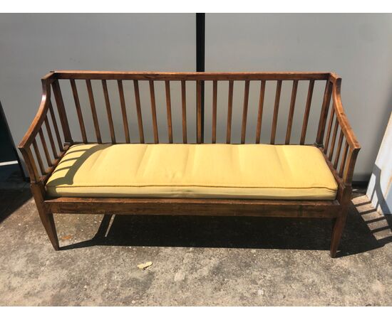 Bench - Directory period walnut wood sofa.     