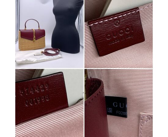GUCCI Borsa a Mano in Col. Bordeaux Sylvie Top Handle M