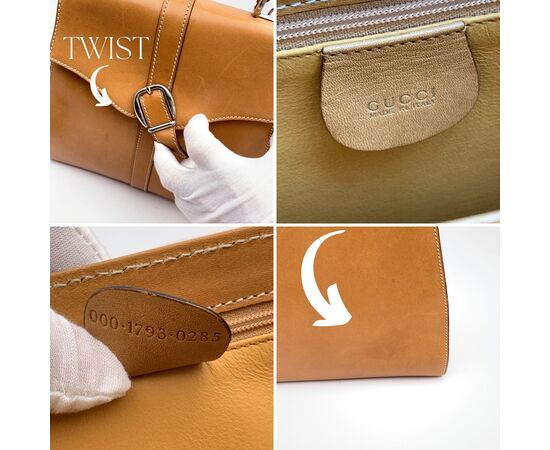 GUCCI Borsa a Mano Vintage in Pelle Col. Beige Lady Lock M