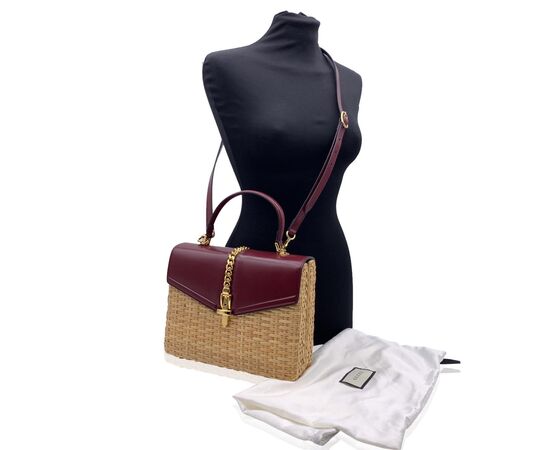 GUCCI Borsa a Mano in Col. Bordeaux Sylvie Top Handle M