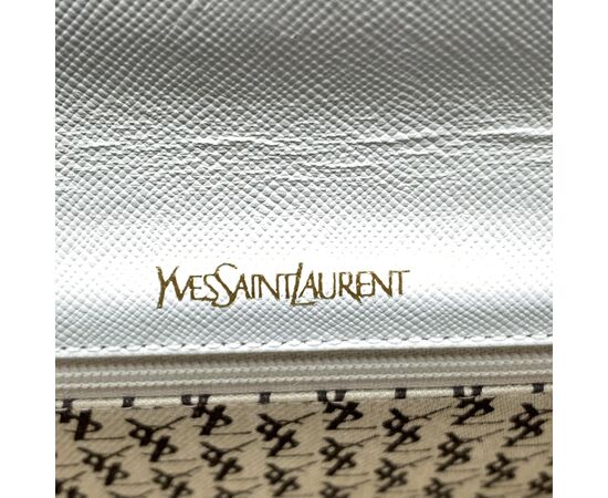 YVES SAINT LAURENT Pochette Vintage in Pelle Col. Bianco - S