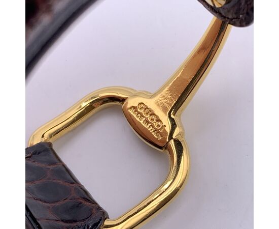 GUCCI Bracciale Vintage in Pelle Col. Marrone