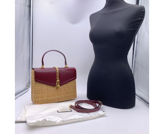 GUCCI Borsa a Mano in Col. Bordeaux Sylvie Top Handle M