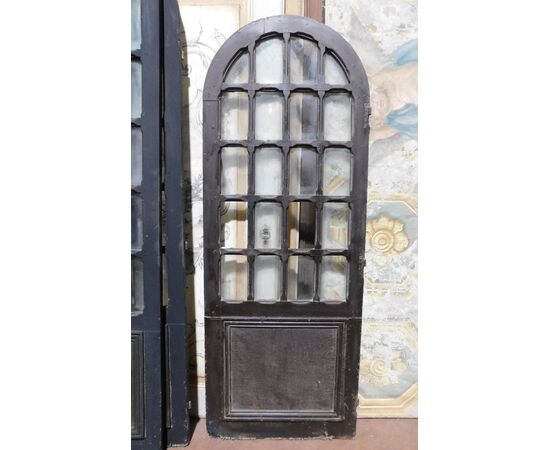 ptl514 - coppia di porte a vetri laccate, epoca II metà XIX secolo, cm l 75 x h 200