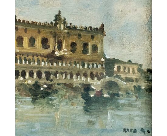 Giovanni Riva (Torino 1890 - Torino 1973) - Venezia, veduta del bacino di S. Marco con Palazzo Ducale.