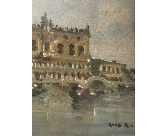 Giovanni Riva (Torino 1890 - Torino 1973) - Venezia, veduta del bacino di S. Marco con Palazzo Ducale.
