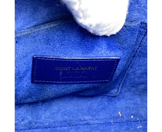 SAINT LAURENT Borsa Shopper in Pelle Col. Blu Sac de Jour S