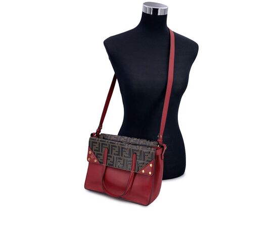 FENDI Borsa Shopper in Pelle Col. Rosso Double F M