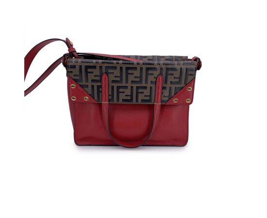 FENDI Borsa Shopper in Pelle Col. Rosso Double F M