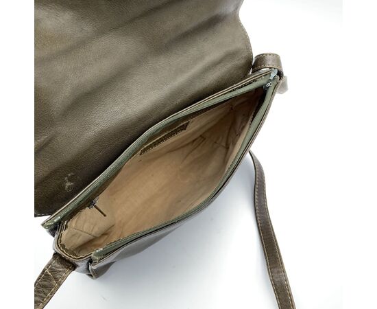 GIANNI VERSACE Borsa a Tracolla Vintage in Pelle Col. Verde M