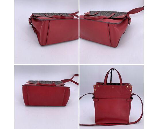 FENDI Borsa Shopper in Pelle Col. Rosso Double F M
