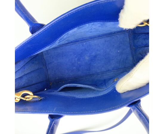 SAINT LAURENT Borsa Shopper in Pelle Col. Blu Sac de Jour S