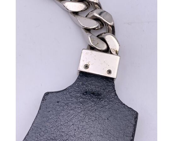 FENDI Collana in Pelle Col. Argento FF