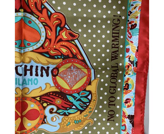 MOSCHINO Foulard Vintage in Seta Col. Multicolore