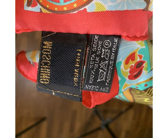 MOSCHINO Foulard Vintage in Seta Col. Multicolore