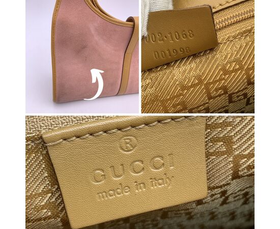 GUCCI Borsa Hobo in Camoscio Col. Rosa Jackie M