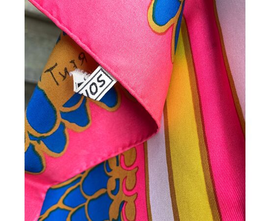 YVES SAINT LAURENT Foulard Vintage in Seta Col. Multicolore