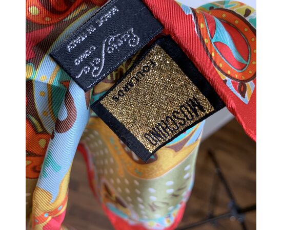 MOSCHINO Foulard Vintage in Seta Col. Multicolore