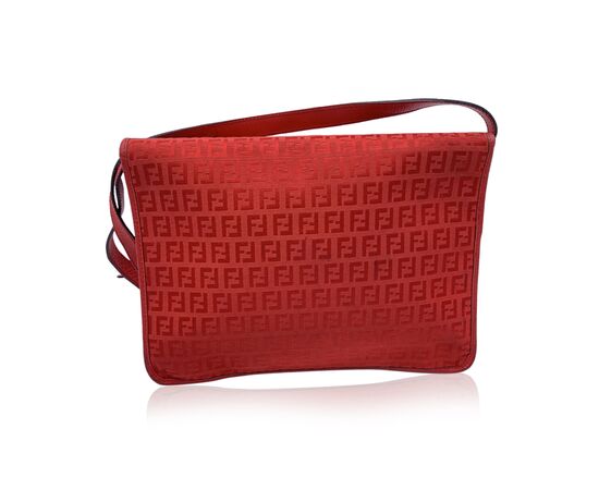 FENDI Borsa a Tracolla Vintage in Tela Col. Rosso M