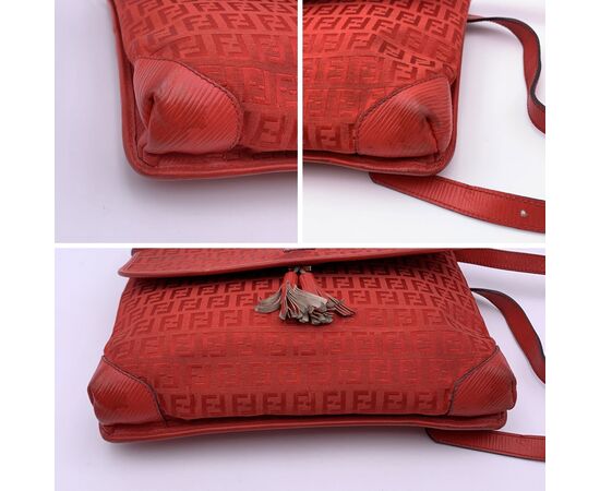 FENDI Borsa a Tracolla Vintage in Tela Col. Rosso M