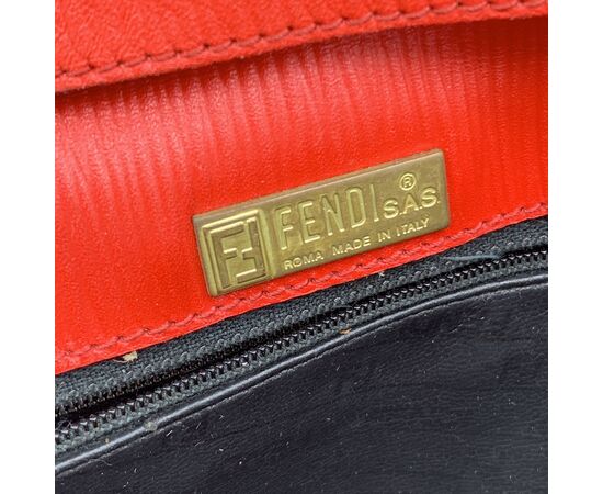 FENDI Borsa a Tracolla Vintage in Tela Col. Rosso M