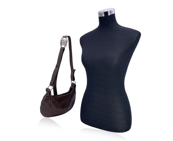 YVES SAINT LAURENT Borsa a Tracolla Vintage in Pelle Col. Marrone S