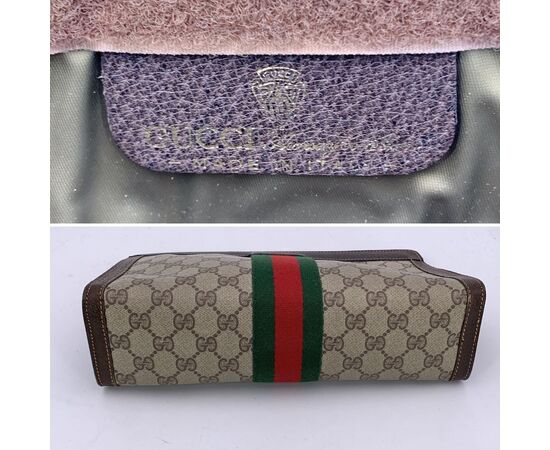 GUCCI Pochette Vintage in Tela Col. Marrone Ophidia S