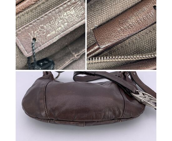 YVES SAINT LAURENT Borsa a Tracolla Vintage in Pelle Col. Marrone S