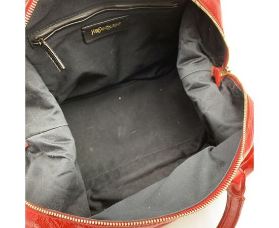 YVES SAINT LAURENT Borsa a Mano in Pelle Lucida Col. Rosso Easy M