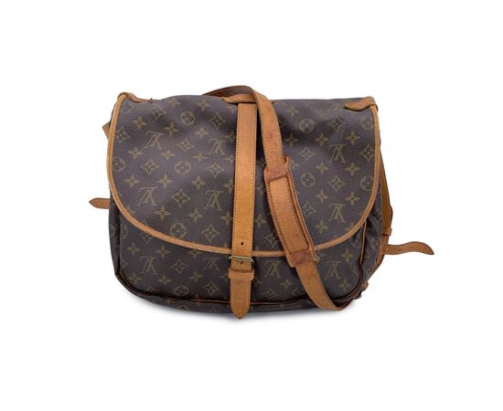 LOUIS VUITTON Borsa a Tracolla Vintage in Tela Col. Marrone Saumur L