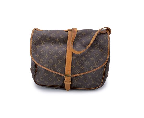 LOUIS VUITTON Borsa a Tracolla Vintage in Tela Col. Marrone Saumur L