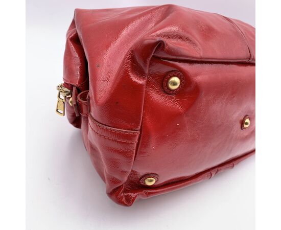YVES SAINT LAURENT Borsa a Mano in Pelle Lucida Col. Rosso Easy M