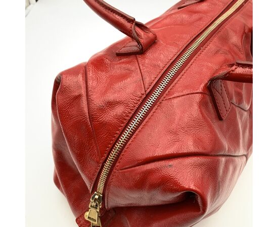 YVES SAINT LAURENT Borsa a Mano in Pelle Lucida Col. Rosso Easy M