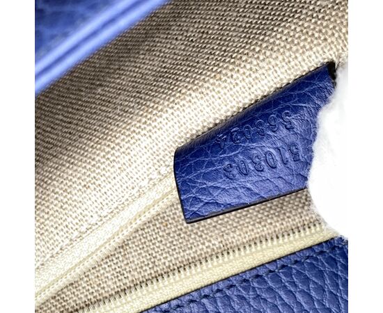 GUCCI Borsa a Tracolla in Pelle Col. Blu Interlocking M