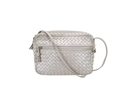 BOTTEGA VENETA Borsa a Tracolla Vintage in Pelle Col. Bianco Nodini S