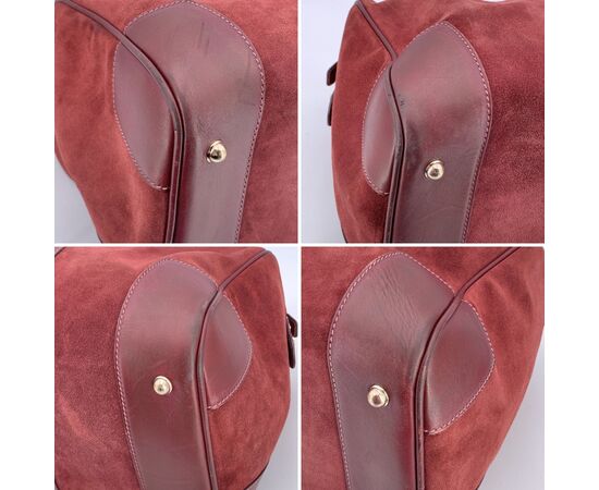 GUCCI Borsa da Viaggio in Camoscio Col. Bordeaux Ophidia L